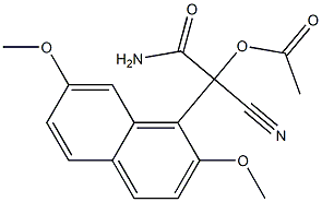 2-(2,7-Dimethoxy-1-naphtyl)-2-cyano-2-acetoxyacetamide 结构式