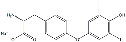 (R)-2-Amino-3-[4-(4-hydroxy-3,5-diiodophenoxy)-2-iodophenyl]propanoic acid sodium salt 结构式