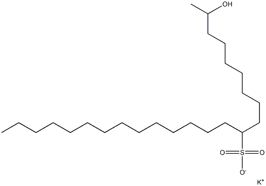2-Hydroxytetracosane-10-sulfonic acid potassium salt 结构式