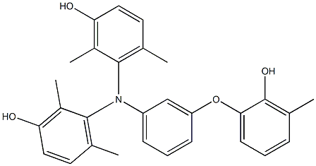 N,N-Bis(3-hydroxy-2,6-dimethylphenyl)-3-(2-hydroxy-3-methylphenoxy)benzenamine 结构式