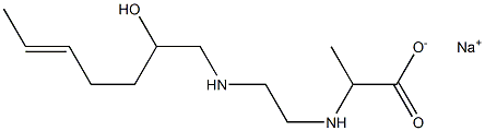 2-[N-[2-[N-(2-Hydroxy-5-heptenyl)amino]ethyl]amino]propionic acid sodium salt 结构式