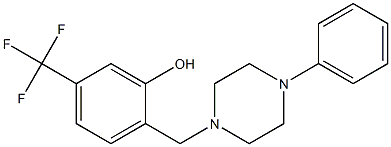 5-(Trifluoromethyl)-2-[(4-phenylpiperazin-1-yl)methyl]phenol 结构式