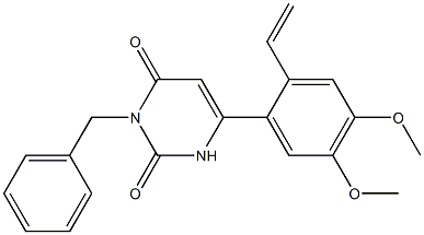 3-Benzyl-6-(2-ethenyl-4,5-dimethoxyphenyl)pyrimidine-2,4(1H,3H)-dione 结构式