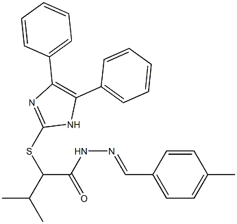 2-Isopropyl-N'-[4-methylbenzylidene]-2-[(4,5-diphenyl-1H-imidazol-2-yl)thio]acetohydrazide 结构式