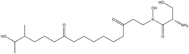 (2S)-2-Amino-N,3-dihydroxy-N-(3,10-dioxo-15-hydroxy-14-methylhexadecyl)propanamide 结构式