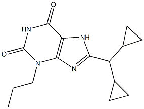 8-Dicyclopropylmethyl-3-propylxanthine 结构式