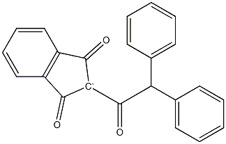 2,3-Dihydro-2-(diphenylacetyl)-1,3-dioxo-1H-inden-2-ide 结构式