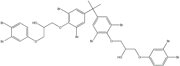2,2-Bis[3,5-dibromo-4-[2-hydroxy-3-(3,4-dibromophenoxy)propyloxy]phenyl]propane 结构式