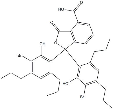 1,1-Bis(5-bromo-6-hydroxy-2,4-dipropylphenyl)-1,3-dihydro-3-oxoisobenzofuran-4-carboxylic acid 结构式