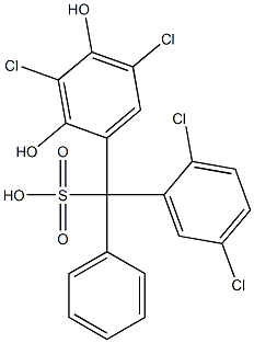 (2,5-Dichlorophenyl)(3,5-dichloro-2,4-dihydroxyphenyl)phenylmethanesulfonic acid 结构式