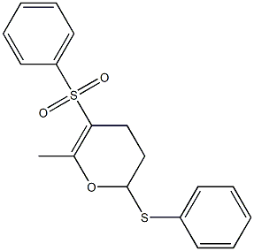 5-(Phenylsulfonyl)-3,4-dihydro-6-methyl-2-(phenylthio)-2H-pyran 结构式