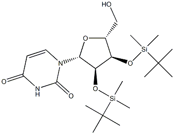 2'-O,3'-O-Bis(tert-butyldimethylsilyl)uridine 结构式