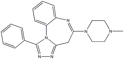 1-Phenyl-5-(4-methylpiperazin-1-yl)-4H-[1,2,4]triazolo[4,3-a][1,5]benzodiazepine 结构式