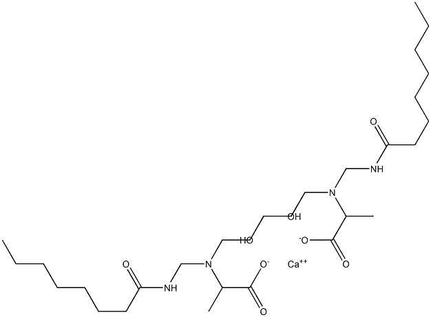 Bis[2-[N-(3-hydroxypropyl)-N-(octanoylaminomethyl)amino]propionic acid]calcium salt 结构式