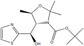 (4R,5R)-2,2,5-Trimethyl-4-[(R)-(2-thiazolyl)hydroxymethyl]oxazolidine-3-carboxylic acid tert-butyl ester 结构式