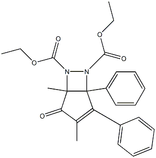 3,5-Dimethyl-4-oxo-1,2-diphenyl-6,7-diazabicyclo[3.2.0]hept-2-ene-6,7-dicarboxylic acid diethyl ester 结构式