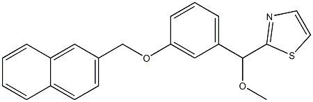 2-[Methoxy[3-(2-naphtylmethoxy)phenyl]methyl]thiazole 结构式