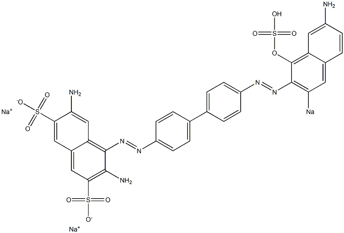 4-[[4'-[(7-Amino-1-hydroxy-3-sodiosulfo-2-naphthalenyl)azo]-1,1'-biphenyl-4-yl]azo]-3,6-diaminonaphthalene-2,7-disulfonic acid disodium salt 结构式