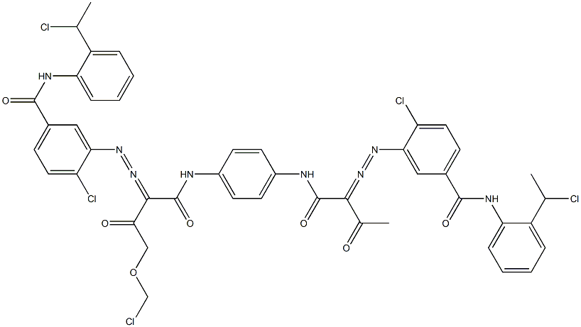 3,3'-[2-(Chloromethoxy)-1,4-phenylenebis[iminocarbonyl(acetylmethylene)azo]]bis[N-[2-(1-chloroethyl)phenyl]-4-chlorobenzamide] 结构式