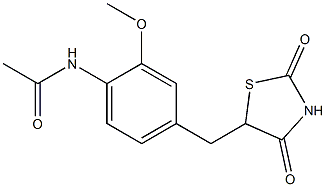 4'-[(2,4-Dioxothiazolidin-5-yl)methyl]-2'-methoxyacetanilide 结构式