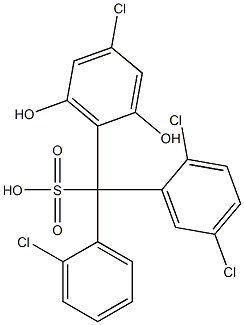 (2-Chlorophenyl)(2,5-dichlorophenyl)(4-chloro-2,6-dihydroxyphenyl)methanesulfonic acid 结构式