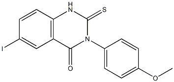 1,2-Dihydro-3-(4-methoxyphenyl)-6-iodo-2-thioxoquinazolin-4(3H)-one 结构式