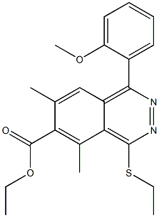 1-(2-Methoxyphenyl)-4-ethylthio-5,7-dimethylphthalazine-6-carboxylic acid ethyl ester 结构式