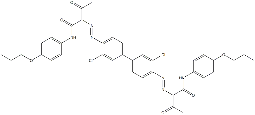 4,4'-Bis[[1-(4-propoxyphenylamino)-1,3-dioxobutan-2-yl]azo]-3,3'-dichloro-1,1'-biphenyl 结构式