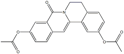 5,6-Dihydro-2,10-diacetoxy-8H-dibenzo[a,g]quinolizin-8-one 结构式