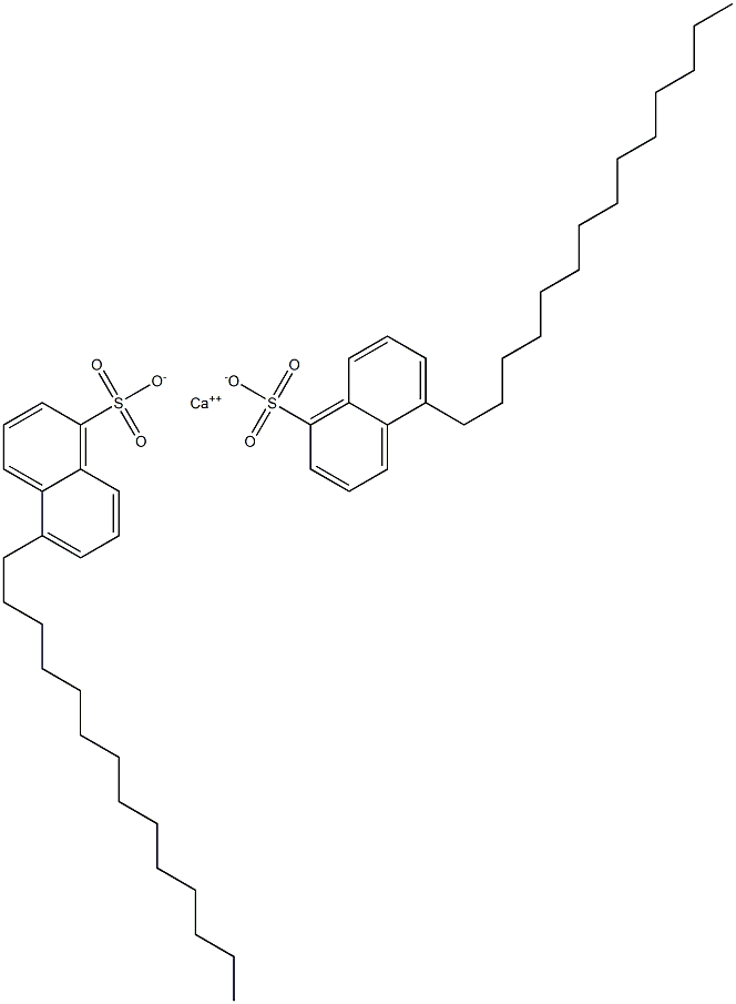 Bis(5-tetradecyl-1-naphthalenesulfonic acid)calcium salt 结构式