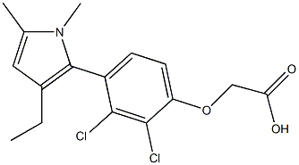 [4-[3-Ethyl-1,5-dimethyl-1H-pyrrol-2-yl]-2,3-dichlorophenoxy]acetic acid 结构式