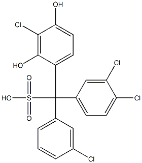 (3-Chlorophenyl)(3,4-dichlorophenyl)(3-chloro-2,4-dihydroxyphenyl)methanesulfonic acid 结构式