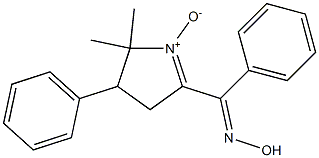 2-[Phenyl(hydroxyimino)methyl]-5,5-dimethyl-4-phenyl-1-pyrroline 1-oxide 结构式
