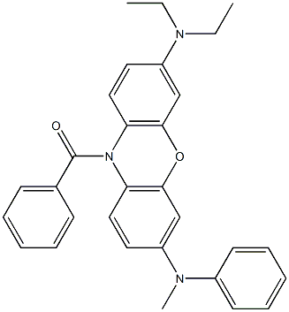 3-(Diethylamino)-7-(N-methylanilino)-10-benzoyl-10H-phenoxazine 结构式