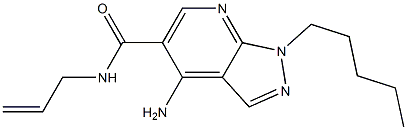 1-Pentyl-4-amino-N-(2-propenyl)-1H-pyrazolo[3,4-b]pyridine-5-carboxamide 结构式