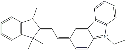 3-[2-[(1,3-Dihydro-1,3,3-trimethyl-2H-indol)-2-ylidene]ethylidene]-9-ethyl-3H-carbazol-9-ium 结构式