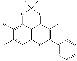2,3a-Dihydro-5-phenyl-2,2,4,8-tetramethyl-3,6-dioxa-1-thia-1H-phenalen-9-ol 结构式