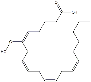 (5E,8Z,11Z,14Z)-6-Hydroperoxy-5,8,11,14-icosatetraenoic acid 结构式