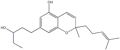 2-Methyl-7-[3-hydroxypentyl]-2-[4-methyl-3-pentenyl]-2H-1-benzopyran-5-ol 结构式