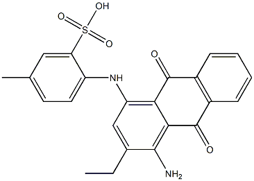 2-(4-Amino-3-ethyl-9,10-dihydro-9,10-dioxoanthracen-1-ylamino)-5-methylbenzenesulfonic acid 结构式