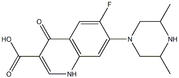 6-Fluoro-1,4-dihydro-4-oxo-7-(3,5-dimethyl-1-piperazinyl)quinoline-3-carboxylic acid 结构式