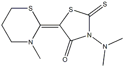 2-Thioxo-3-(dimethylamino)-5-[(tetrahydro-3-methyl-2H-1,3-thiazin)-2-ylidene]thiazolidin-4-one 结构式