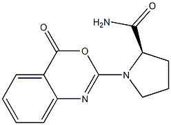 2-[(2R)-2-Carbamoylpyrrolizino]-4H-3,1-benzoxazin-4-one 结构式