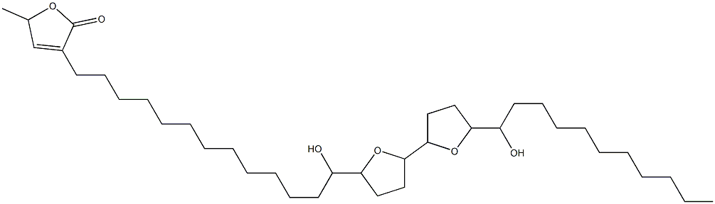 3-[13-[[5'-(1-Hydroxyundecyl)octahydro[2,2'-bifuran]]-5-yl]-13-hydroxytridecyl]-5-methylfuran-2(5H)-one 结构式