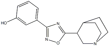 5-(1-Azabicyclo[2.2.2]octan-3-yl)-3-(3-hydroxyphenyl)-1,2,4-oxadiazole 结构式