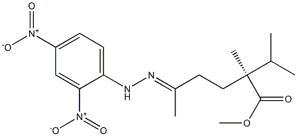 [S,(+)]-2-Isopropyl-2-methyl-5-[2-(2,4-dinitrophenyl)hydrazono]hexanoic acid methyl ester 结构式