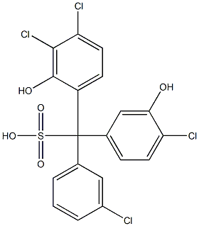 (3-Chlorophenyl)(4-chloro-3-hydroxyphenyl)(3,4-dichloro-2-hydroxyphenyl)methanesulfonic acid 结构式