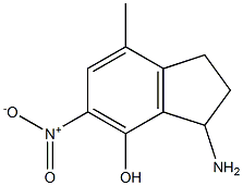3-Amino-2,3-dihydro-7-methyl-5-nitro-1H-inden-4-ol 结构式