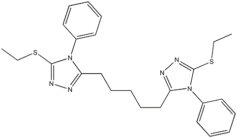 5,5'-(1,5-Pentanediyl)bis[4-(phenyl)-3-ethylthio-4H-1,2,4-triazole] 结构式