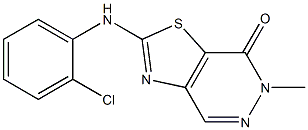 2-(2-Chlorophenylamino)-6-methylthiazolo[4,5-d]pyridazin-7(6H)-one 结构式